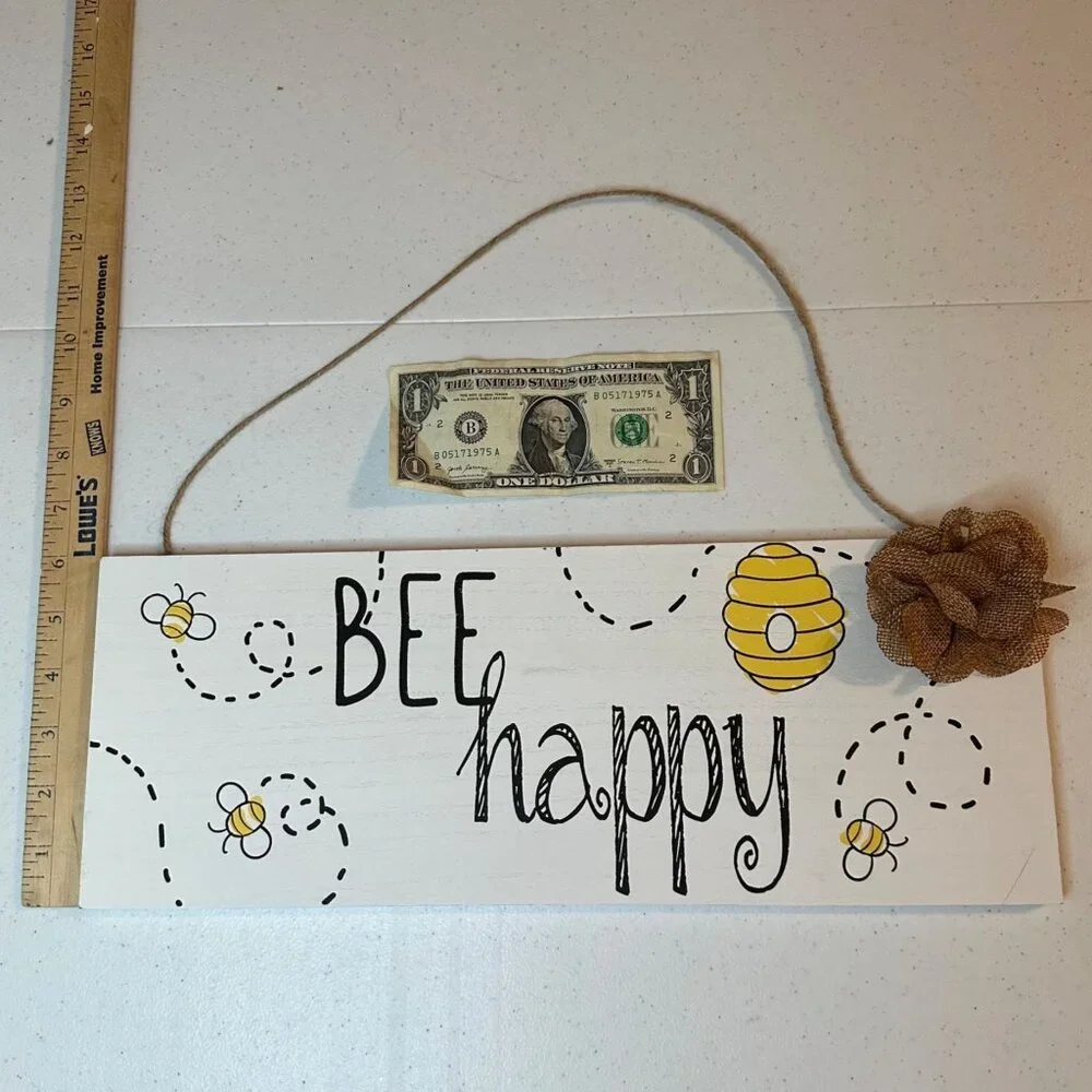 Bee Happy sign home farmhouse decoration Valentines Day Bee lover Valentine